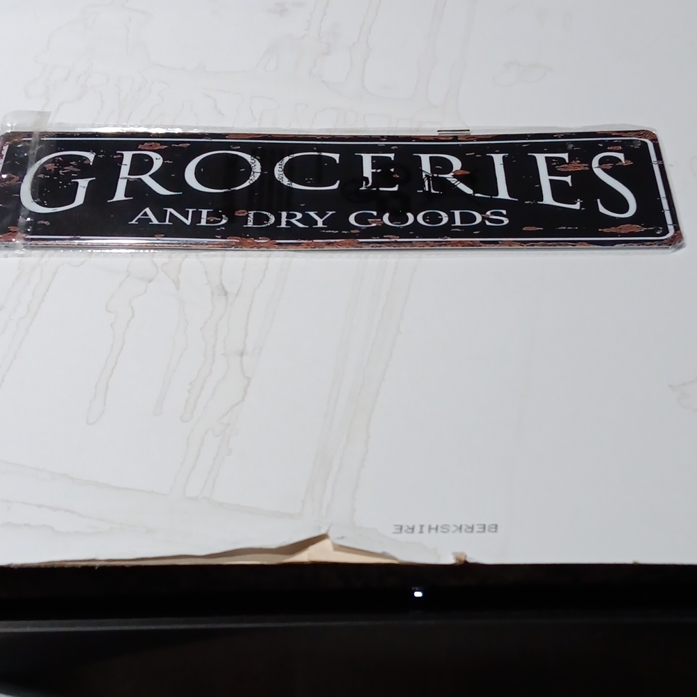 Black and White Groceries Sign